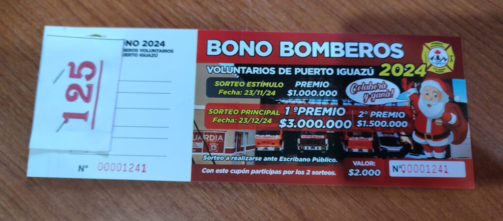 Bomberos Voluntarios de Iguazú presentó una nueva edición del Bono Colaboración