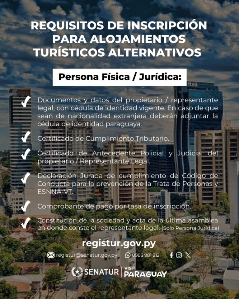SENATUR RECUERDA A EMPRESAS TURÍSTICAS LA OBLIGATORIEDAD DE ESTAR INSCRIPTAS EN REGISTUR