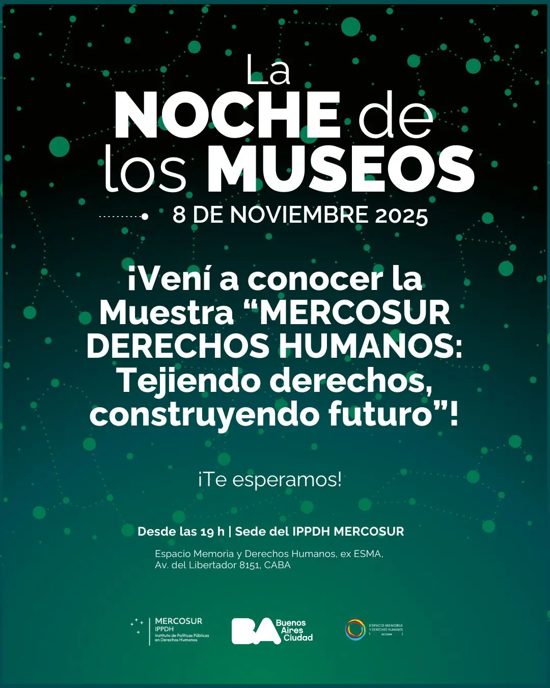 El IPPDH participa en La Noche de los Museos con una muestra sobre derechos humanos