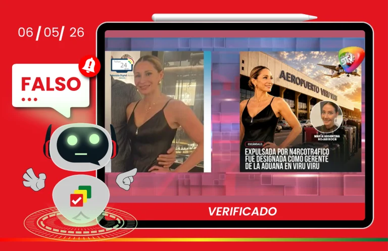 La mujer de la fotografía no es María Argentina Rojas, exgerente de Aduana vinculada a antecedentes de narcotráfico