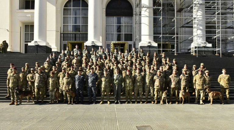 Ceremonia de recepción del contingente militar argentino que brindó asistencia humanitaria en Venezuela