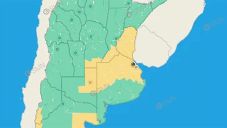 Alerta amarilla por fuertes tormentas en Buenos Aires, Santa Fe, Córdoba y más regiones del centro-sur de Argentina
