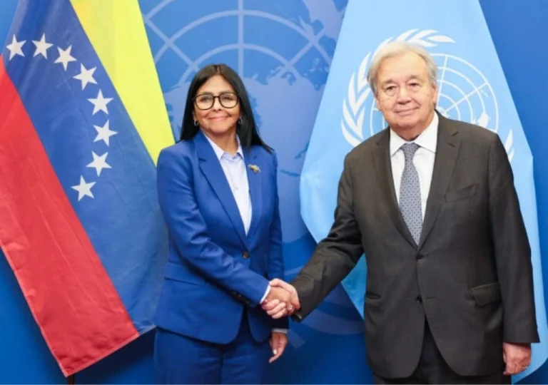 Delcy Rodríguez se reunió con António Guterres en la sede de la ONU