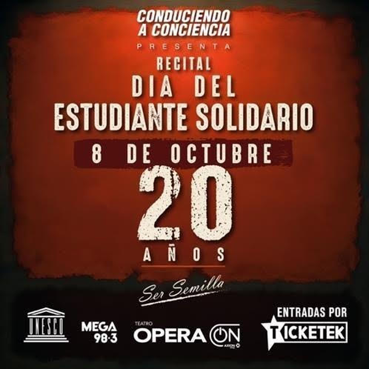 El Día del Estudiante Solidario celebra sus 20 años con un show especial: León Gieco, Los Auténticos Decadentes y más