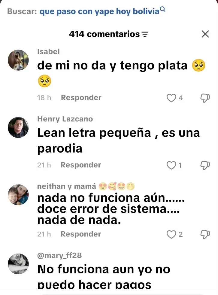 Engañoso: Una imagen es presentada como un comunicado oficial de Yape Bolivia
