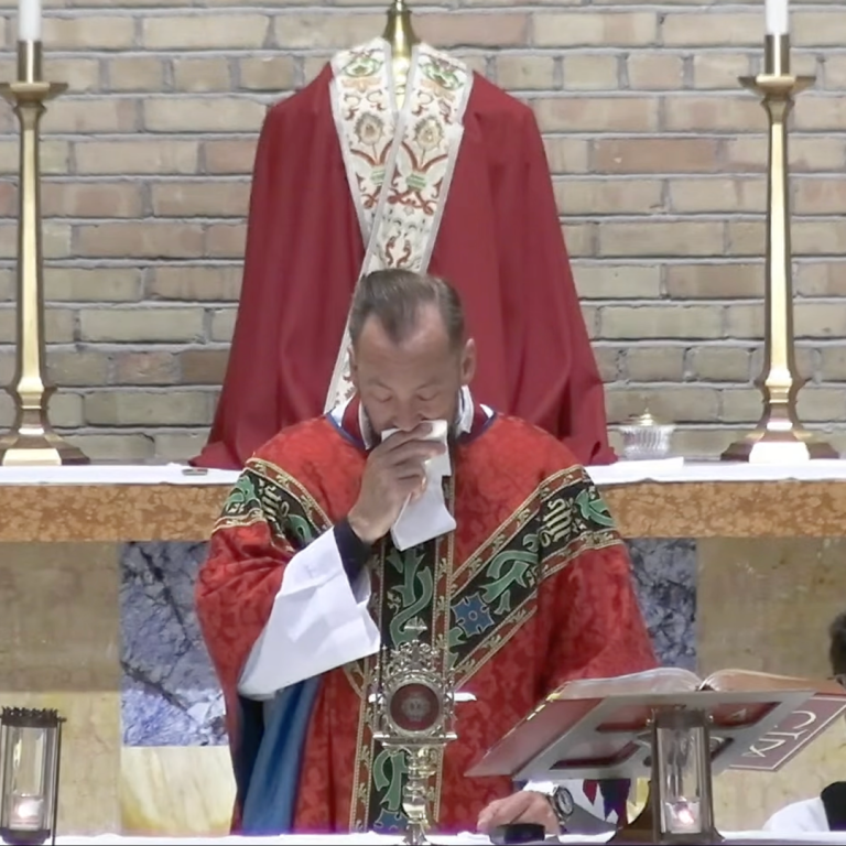Este sacerdote se conmovió tanto en la consagración que algunos creyeron estar ante un milagro eucarístico