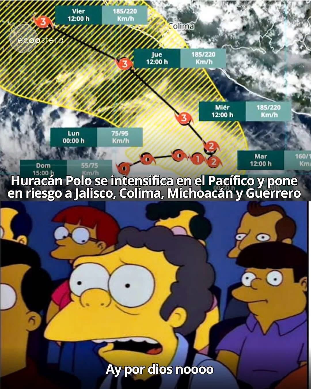 Huracán Polo amenaza el Pacífico: vientos de 90 km/h y olas de 4 metros Huracán Polo amenaza el Pacífico: vientos de 90 km/h y olas de 4 metros