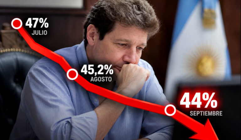 La imagen de Melella, en caída libre
