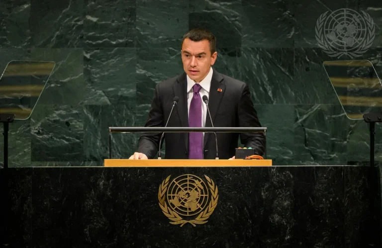 Noboa plantea tres acciones contra el crimen organizado transnacional ante la ONU