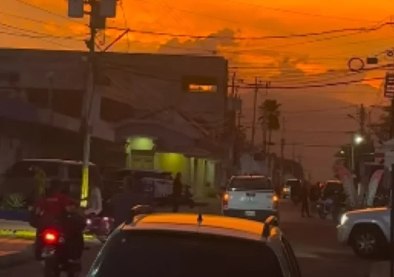 ¡Postal de ensueño! Así se vio el majestuoso atardecer naranja que enamoró a Machiques