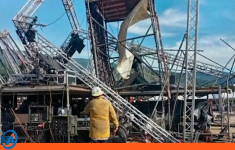 Tres lesionados tras colapso de una estructura de eventos en San Cristóbal