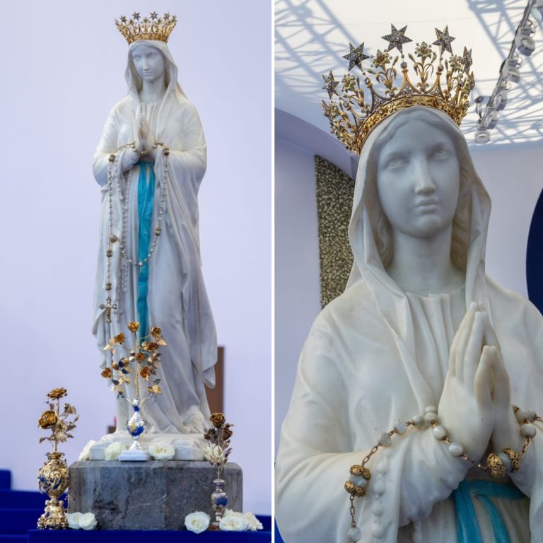 Tres rosas de oro y una corona única: La reina de Lourdes se viste de gala para la visita del Papa León