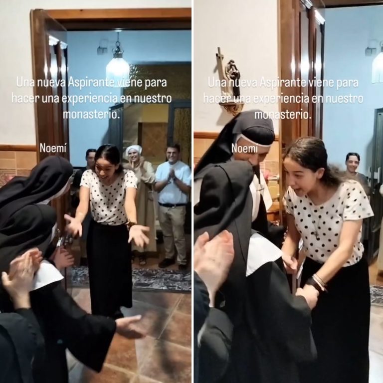 ¡Una alegría que toca el corazón! Así reaccionó una joven al ingresar al monasterio por unos días