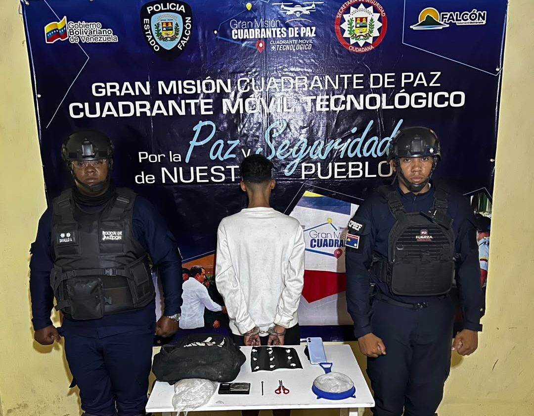 Capturado sujeto con droga en Coro este 1-Oct