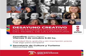 “Desayuno Creativo”: Un recorrido por las 18 mujeres que ganaron el Nobel de Literatura